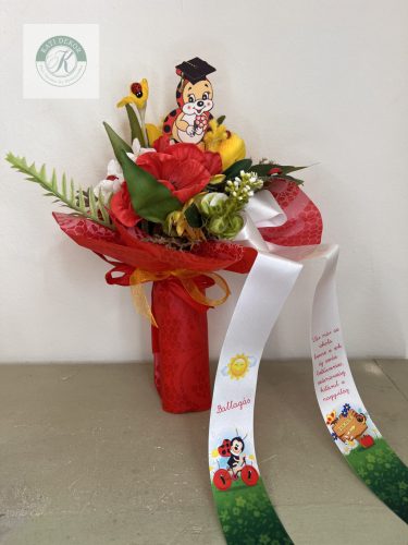 Ovis ballagási csokor katicával 35 cm 