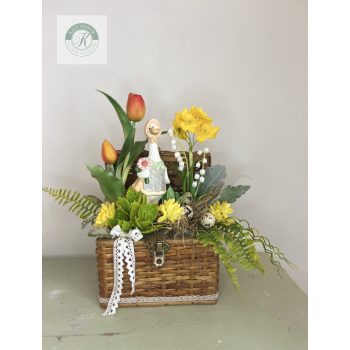 Tavaszi asztaldísz libával 40 cm 