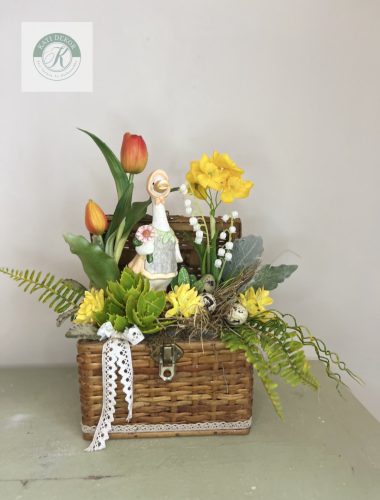 Tavaszi asztaldísz libával 40 cm 