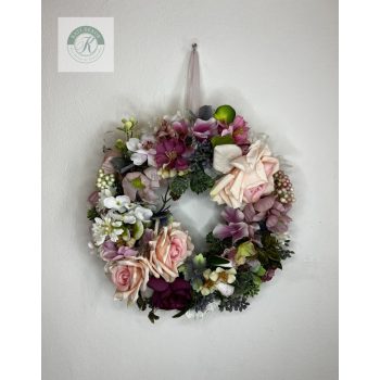 Tavaszi virágos ajtókopogtató 25 cm