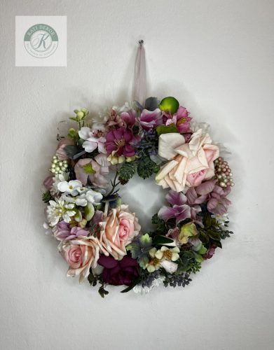 Tavaszi virágos ajtókopogtató 25 cm