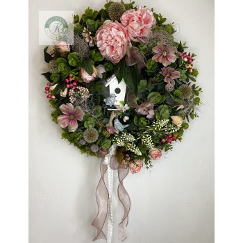 Madárkás tavaszi ajtókopogtató 50 cm 