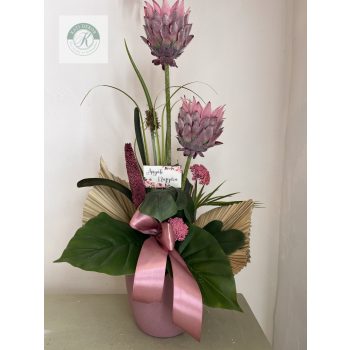 Anyák-napi asztaldísz kerámia kaspóban 70 cm 