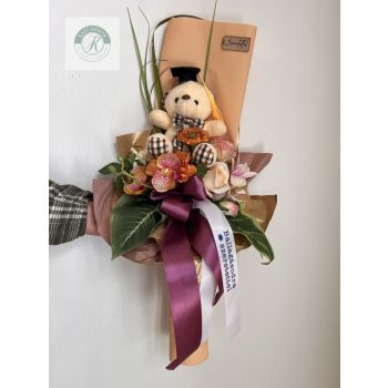 Ballagási virágcsokor plüssel 70 cm 