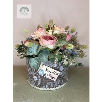 Szeretlek anya virágbox 25 cm 